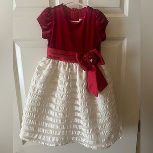 Beautiful deep red velvet and organza holiday dress